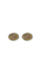 Love Button Earrings, 18k Gold & Sterling Silver